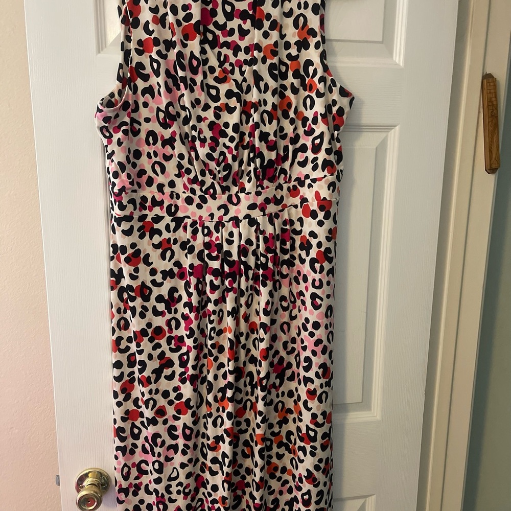 Chico's Black and Pink Sleeveless Sheath Maxi Dress